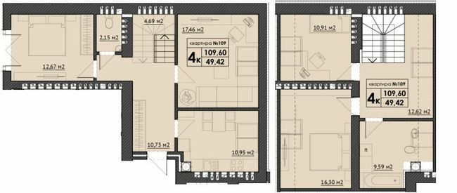 Дворівнева 109.6 м² в ЖК Park Residence від 24 600 грн/м², с. Софіївська Борщагівка