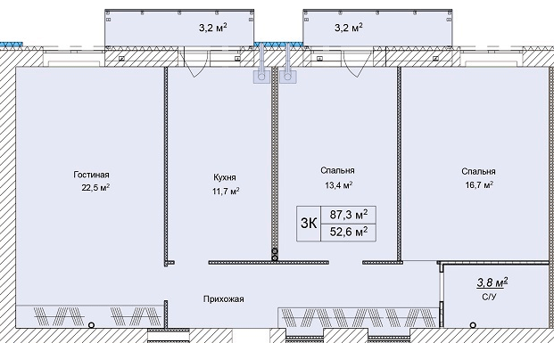 3-кімнатна 87.3 м² в ЖК Дмитро-Олександрівський від 15 750 грн/м², с. Ходосівка