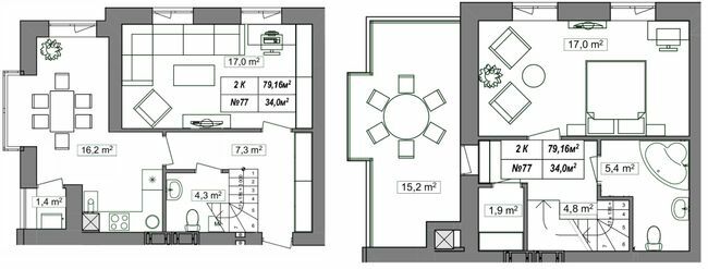 Двухуровневая 79.16 м² в ЖК Гудвил от 23 000 грн/м², с. Хотов