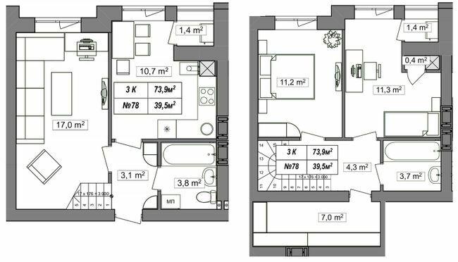 Двухуровневая 73.9 м² в ЖК Гудвил от 23 000 грн/м², с. Хотов