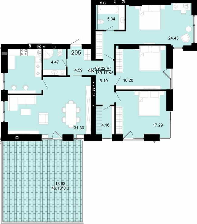 4-комнатная 139.17 м² в ЖК City Lake от 19 500 грн/м², с. Шевченково