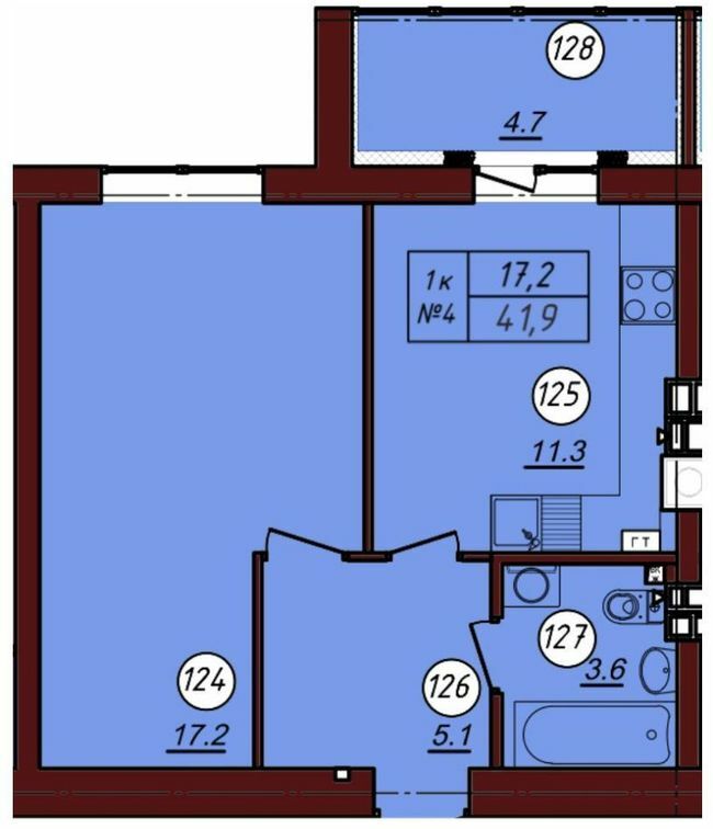 1-кімнатна 41.9 м² в ЖК Соборний від 20 600 грн/м², м. Фастів