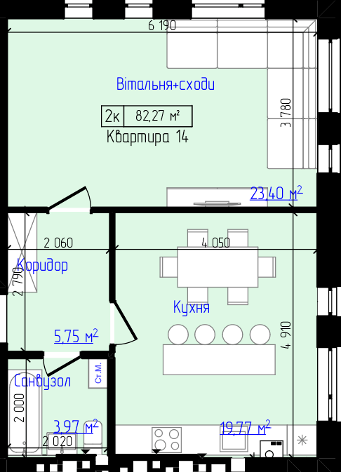 2-кімнатна 82.27 м² в ЖК Viking Home від 19 000 грн/м², м. Ірпінь