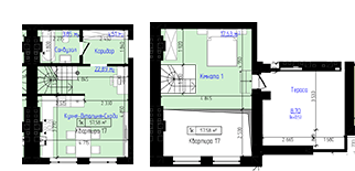 Двухуровневая 57.58 м² в ЖК Viking Home от 16 000 грн/м², г. Ирпень