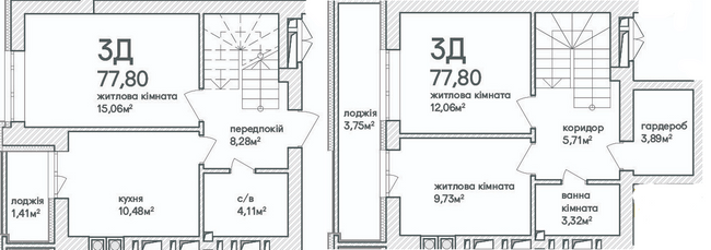 Дворівнева 77.8 м² в ЖК Синергія Сіті (Kvartal Group) від 17 000 грн/м², м. Ірпінь