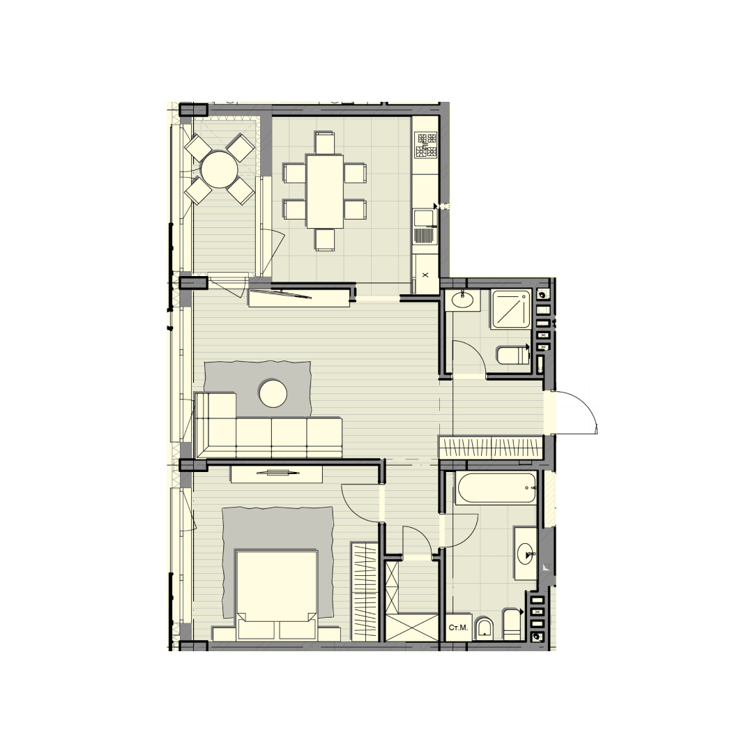 2-комнатная 76.8 м² в ЖК Luxberry lakes & forest от 32 550 грн/м², пгт Козин