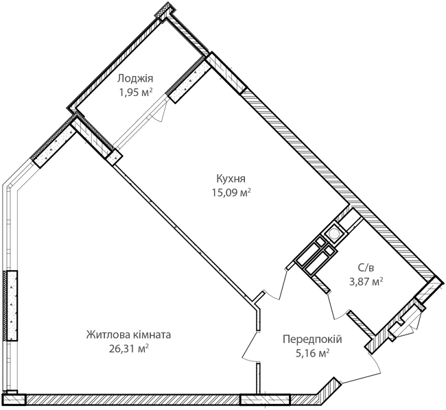 1-комнатная 52.38 м² в ЖК Синергия Сити от 22 000 грн/м², г. Ирпень