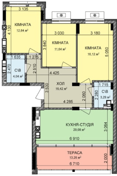 3-кімнатна 83.84 м² в ЖК Найкращий квартал-2 від 31 500 грн/м², смт Гостомель