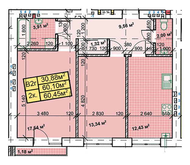 2-кімнатна 60.45 м² в ЖК Паркове містечко від 14 700 грн/м², Івано-Франківськ