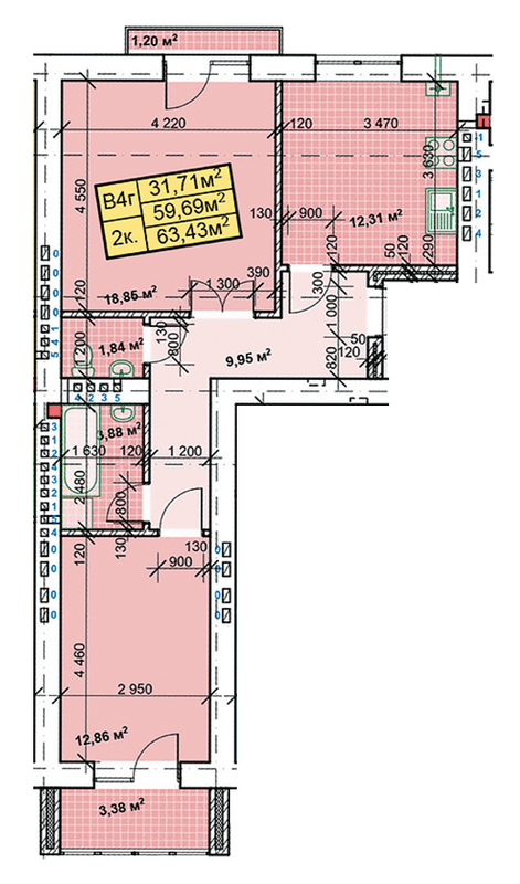 2-кімнатна 63.43 м² в ЖК Паркове містечко від 14 700 грн/м², Івано-Франківськ