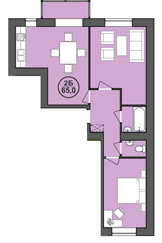 2-кімнатна 65 м² в ЖК Містечко Центральне від 10 500 грн/м², Івано-Франківськ