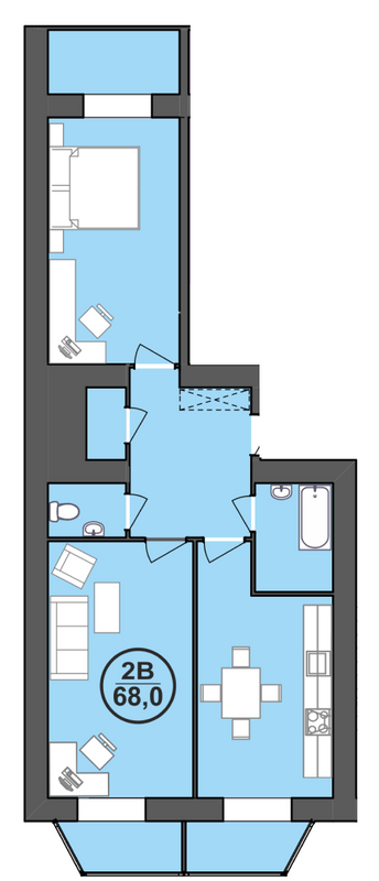 2-комнатная 68 м² в ЖК Городок Центральный от 10 500 грн/м², Ивано-Франковск