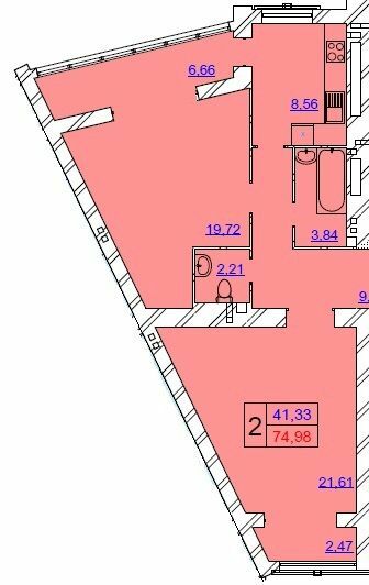 2-кімнатна 74.98 м² в ЖК Grand Royal від 15 500 грн/м², Хмельницький