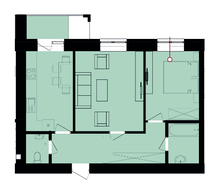 2-комнатная 60.4 м² в ЖК Вишневый от 12 000 грн/м², Хмельницкий