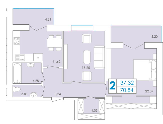 2-кімнатна 70.84 м² в ЖК Срібні озера комфорт від 14 500 грн/м², Хмельницький