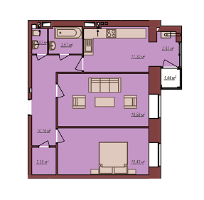 2-кімнатна 67.36 м² в ЖК Будинок Чехова від 11 500 грн/м², м. Кам`янець-Подільський