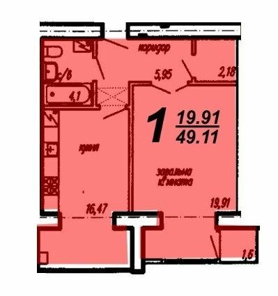 1-кімнатна 49.11 м² в ЖК Living Park "Нова Будова-2" від 22 100 грн/м², с. Мукша Китайгородська