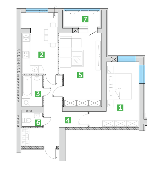 2-кімнатна 72.11 м² в ЖК Парковий квартал від 13 500 грн/м², м. Ковель