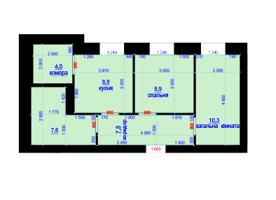 2-кімнатна 47.1 м² в ЖК Княжий від 8 650 грн/м², м. Любомль