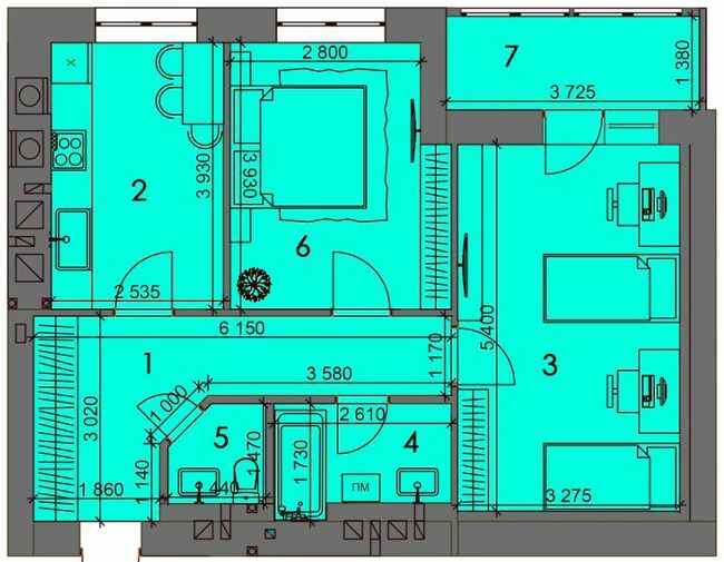 2-комнатная 61.7 м² в ЖК Пейзажи Волыни от 18 000 грн/м², г. Нововолынск