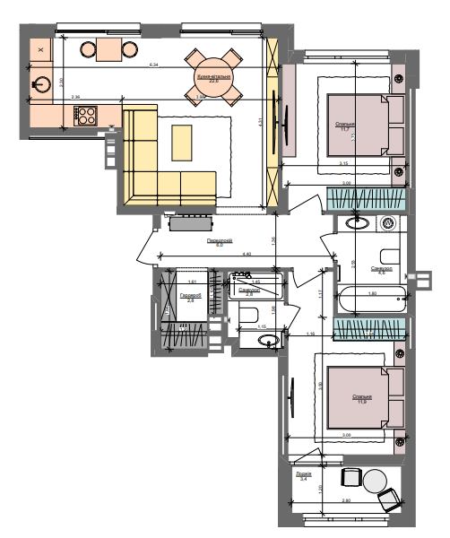 2-комнатная 65.8 м² в ЖК Файна Таун от 55 650 грн/м², Киев