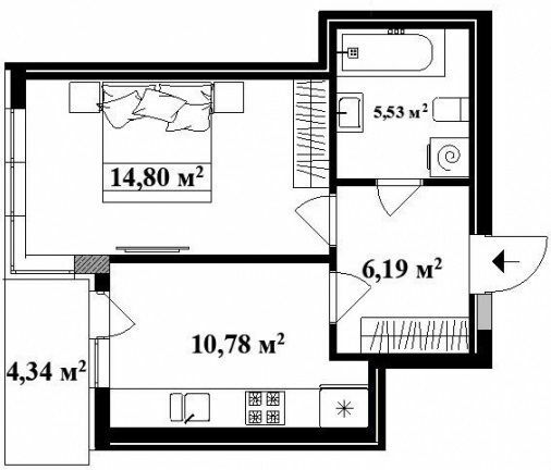 1-кімнатна 38 м² в ЖК Park Land від 28 350 грн/м², Ужгород