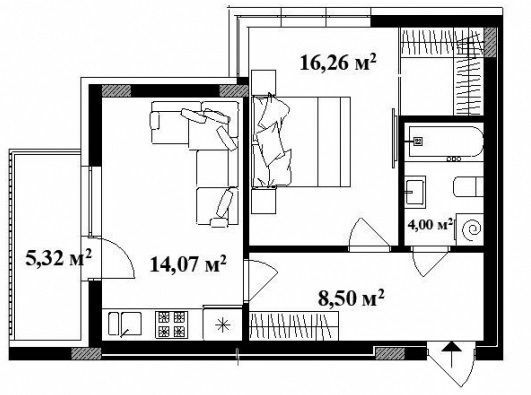 1-комнатная 44 м² в ЖК Park Land от 28 350 грн/м², Ужгород