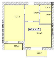 1-кімнатна 46.6 м² в ЖК Паннонія від 24 600 грн/м², Ужгород