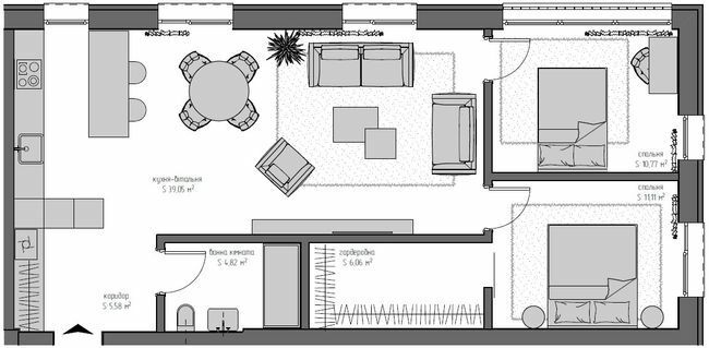 2-кімнатна 75 м² в ЖК Квадрат від 23 150 грн/м², с. Минай