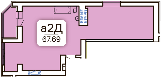 2-кімнатна 67.69 м² в ЖК Kvartal від 19 500 грн/м², Запоріжжя