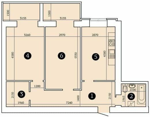 2-кімнатна 76.97 м² в ЖК Олександрівський 2 від 15 000 грн/м², Запоріжжя