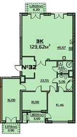 3-комнатная 123.62 м² в ЖК Бородино от 23 100 грн/м², Запорожье