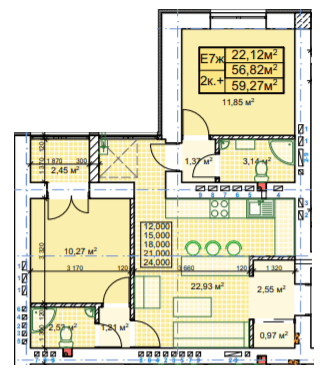 2-кімнатна 59.27 м² в ЖК Паркове містечко від 15 300 грн/м², Івано-Франківськ