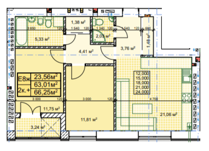 2-комнатная 66.26 м² в ЖК Парковый городок от 14 700 грн/м², Ивано-Франковск