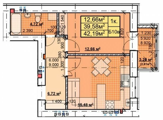 1-кімнатна 42.19 м² в ЖК Паркове містечко від 16 000 грн/м², Івано-Франківськ