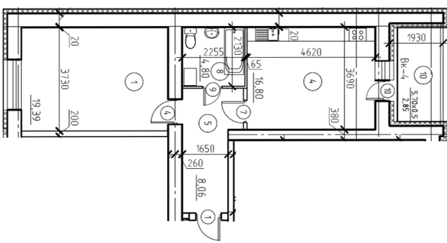 2-кімнатна 54.32 м² в ЖК Еспланада від 12 850 грн/м², Суми