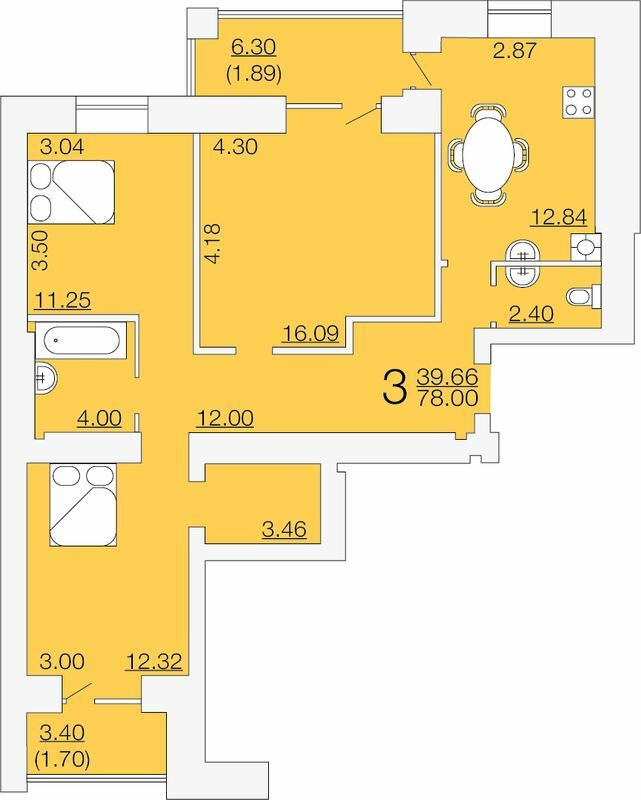 3-кімнатна 78 м² в ЖК Апельсин від 19 200 грн/м², Миколаїв