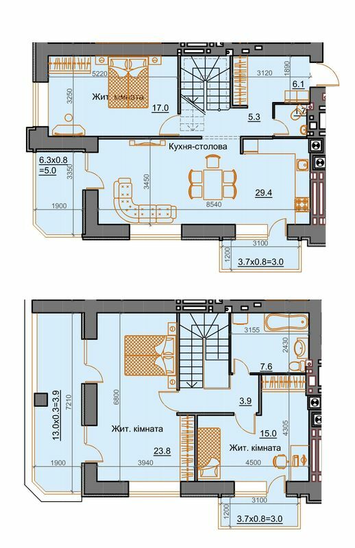 Двухуровневая 124.7 м² в ЖК Курортный от 15 250 грн/м², Николаев