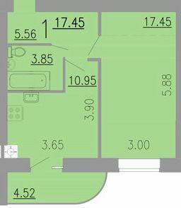 1-комнатная 39.32 м² в ЖК Премьер Хаус от 22 400 грн/м², Николаев