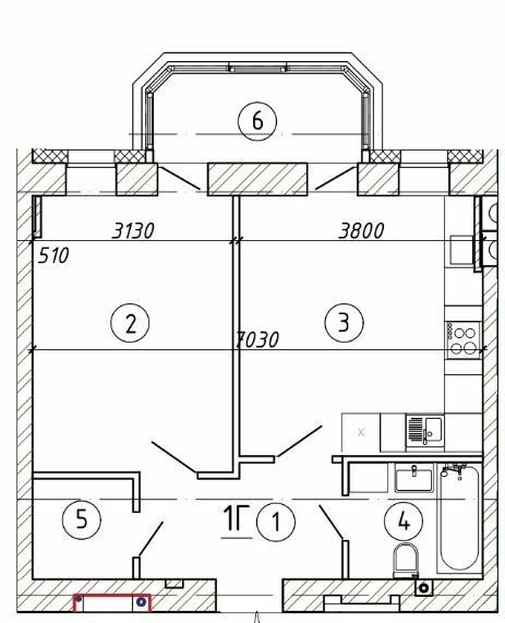 1-комнатная 42.97 м² в ЖК Barbara от 17 750 грн/м², г. Горишние Плавни