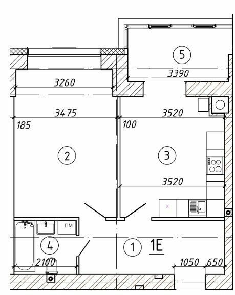 1-комнатная 48.66 м² в ЖК Barbara от 17 750 грн/м², г. Горишние Плавни