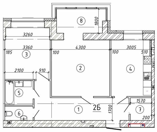 2-комнатная 69.25 м² в ЖК Barbara от 13 500 грн/м², г. Горишние Плавни