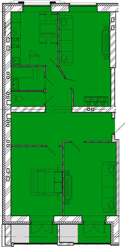 3-комнатная 83.98 м² в ЖК Днепровская Ривьера от 16 000 грн/м², г. Кременчуг