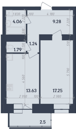 1-кімнатна 49.75 м² в ЖК Династія від 24 000 грн/м², Полтава