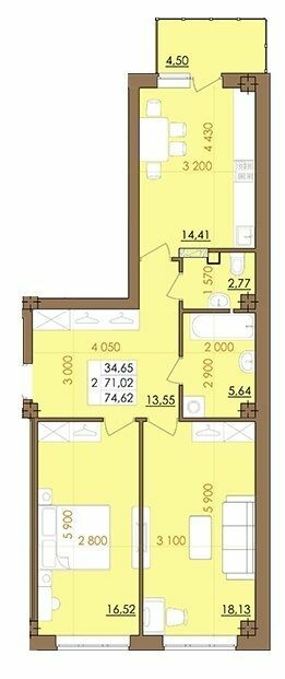 2-комнатная 74.62 м² в ЖК Европейский квартал от 16 000 грн/м², Полтава