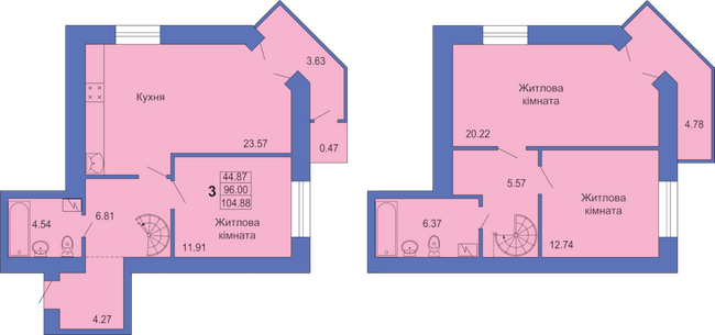 Двухуровневая 104.88 м² в ЖК на ул. Мира, 18В от 17 500 грн/м², Полтава