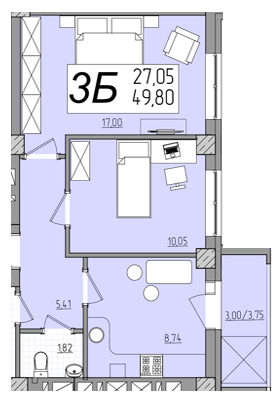 2-комнатная 49.8 м² в ЖК Олимп от 15 200 грн/м², Ровно