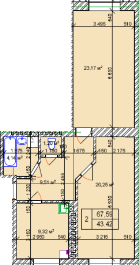 2-комнатная 67.59 м² в МЖК Семья от 16 850 грн/м², Ровно