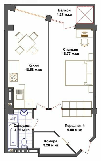 1-кімнатна 55.46 м² в ЖК Щастя від 16 500 грн/м², Тернопіль