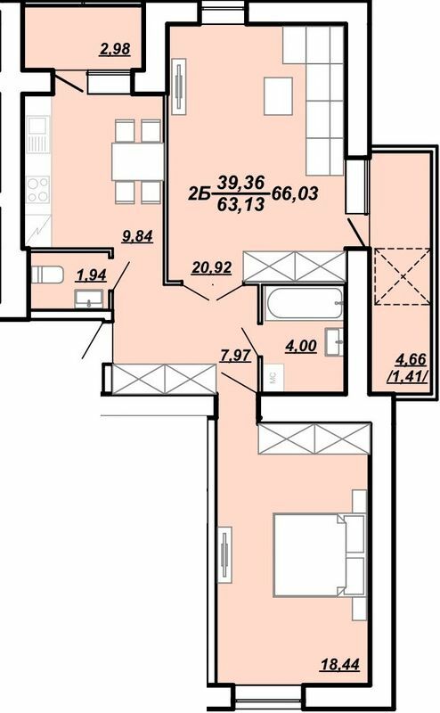 2-кімнатна 66.03 м² в ЖК Рідний Дім від 13 500 грн/м², Тернопіль